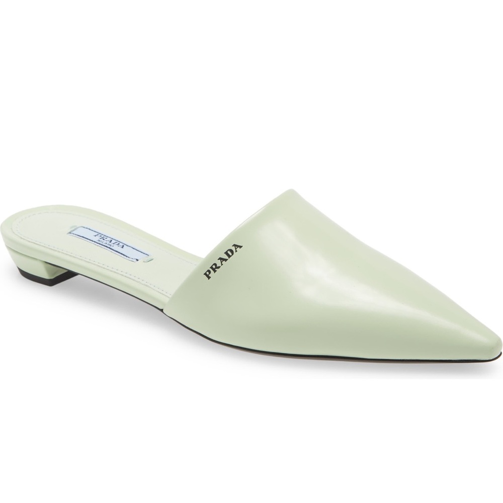 PRADA SLIDE MULE GREEN NWB EXCLUSIVE